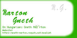 marton gneth business card